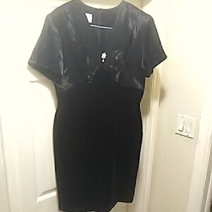 A.L.C. Black Mini Dress Velvet Ansilky Top Look Vintage 90s